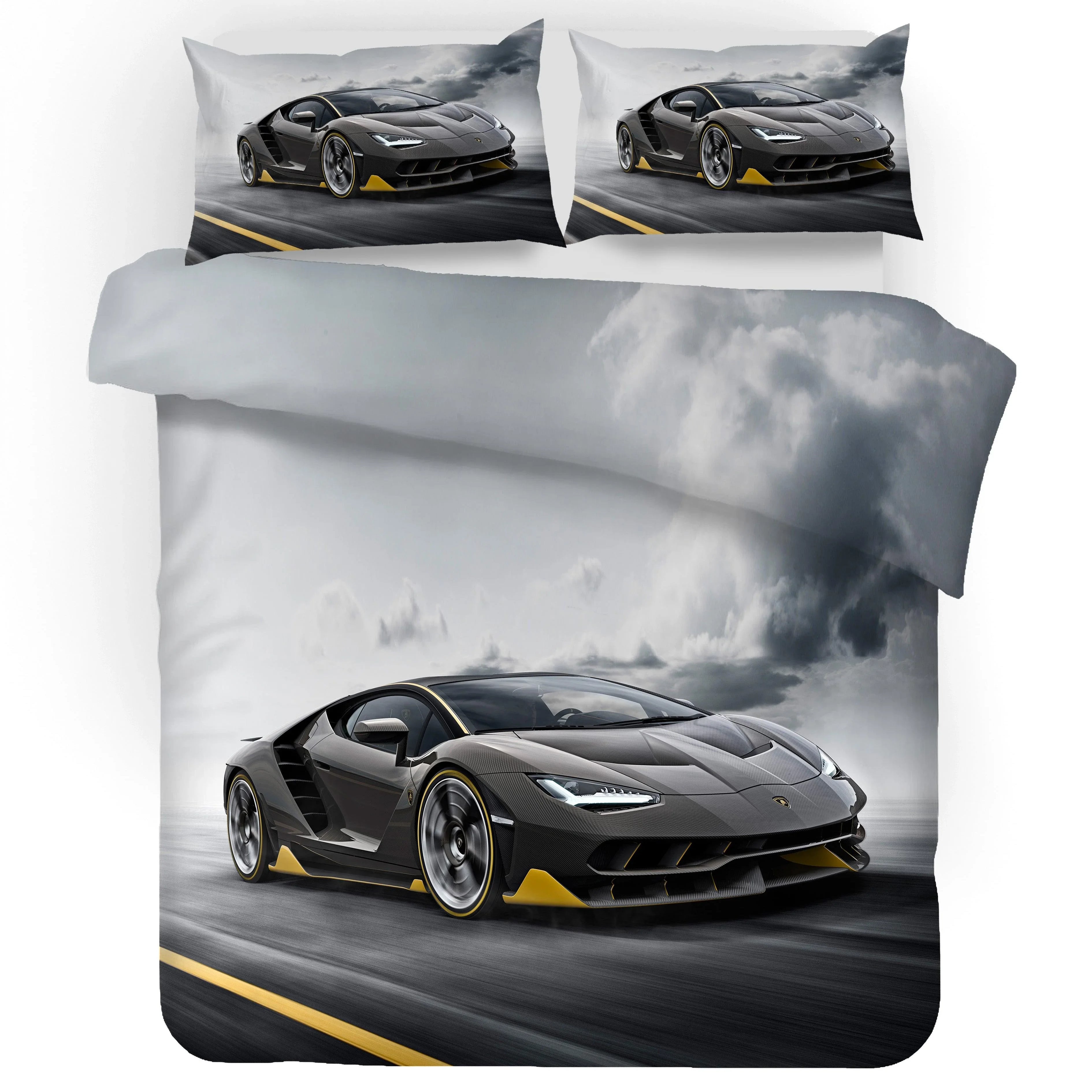 3D Super Car Quilt Cover Set Bedding Set Pillowcases 67- Jess Art Decoration
