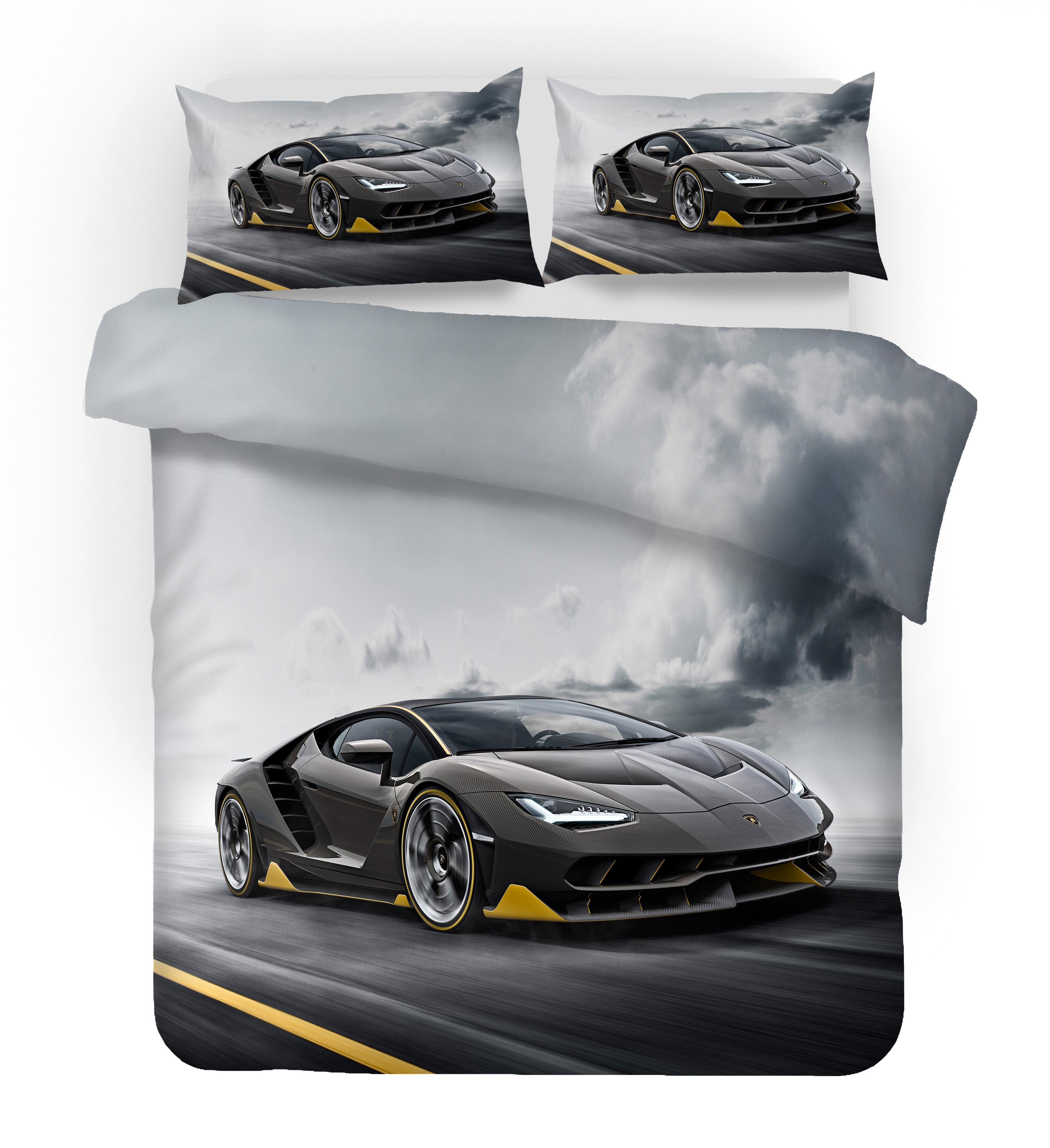3D Super Car Quilt Cover Set Bedding Set Pillowcases 67- Jess Art Decoration