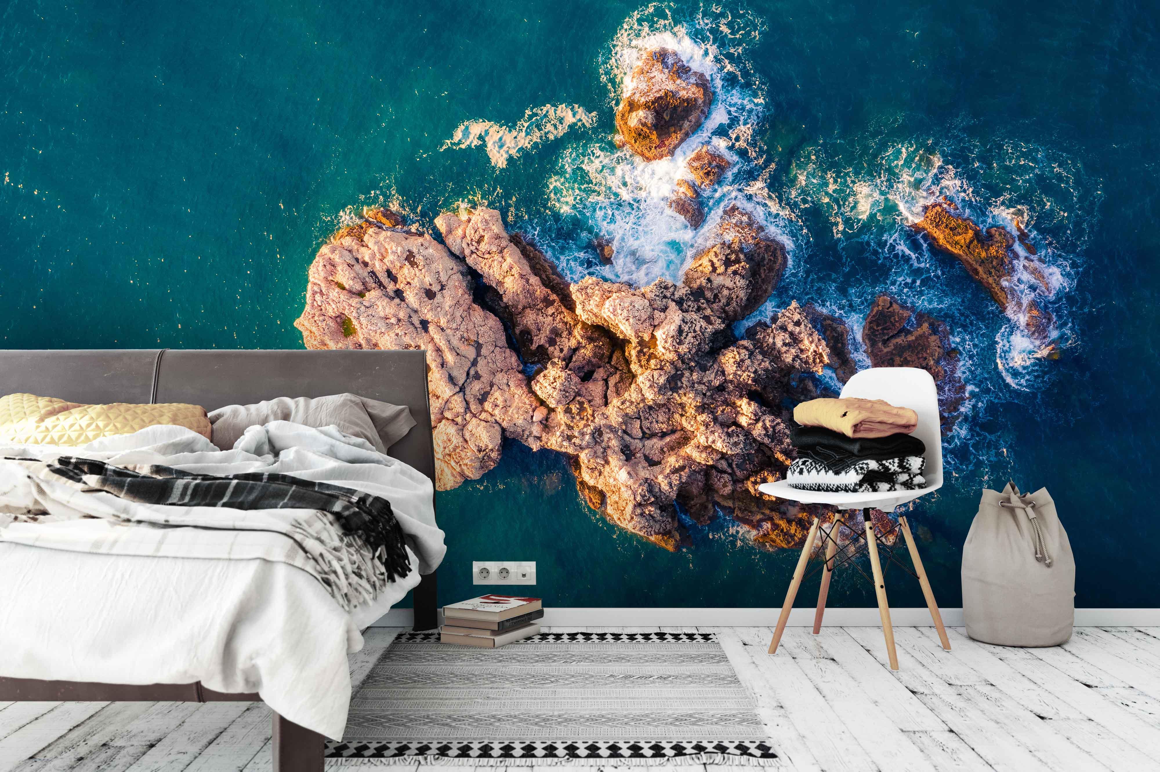 3D blue sea reef island wall mural wallpaper 71- Jess Art Decoration