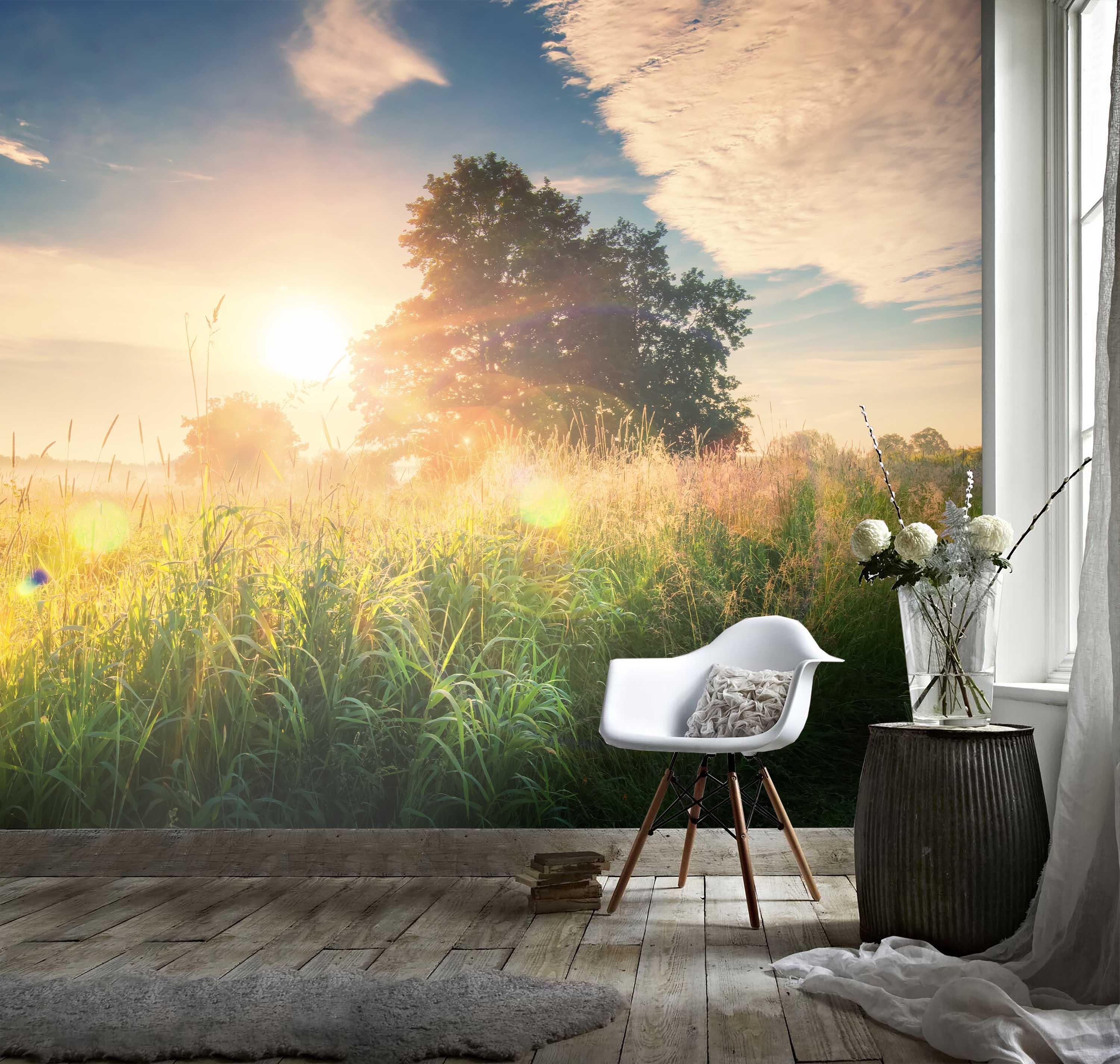 3D Green Fields Strong Sunshine Wall Mural Wallpaper 128- Jess Art Decoration