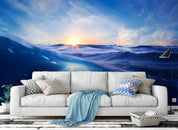 3D Sea Wave Sunrise Wall Mural Wallpaper 2- Jess Art Decoration