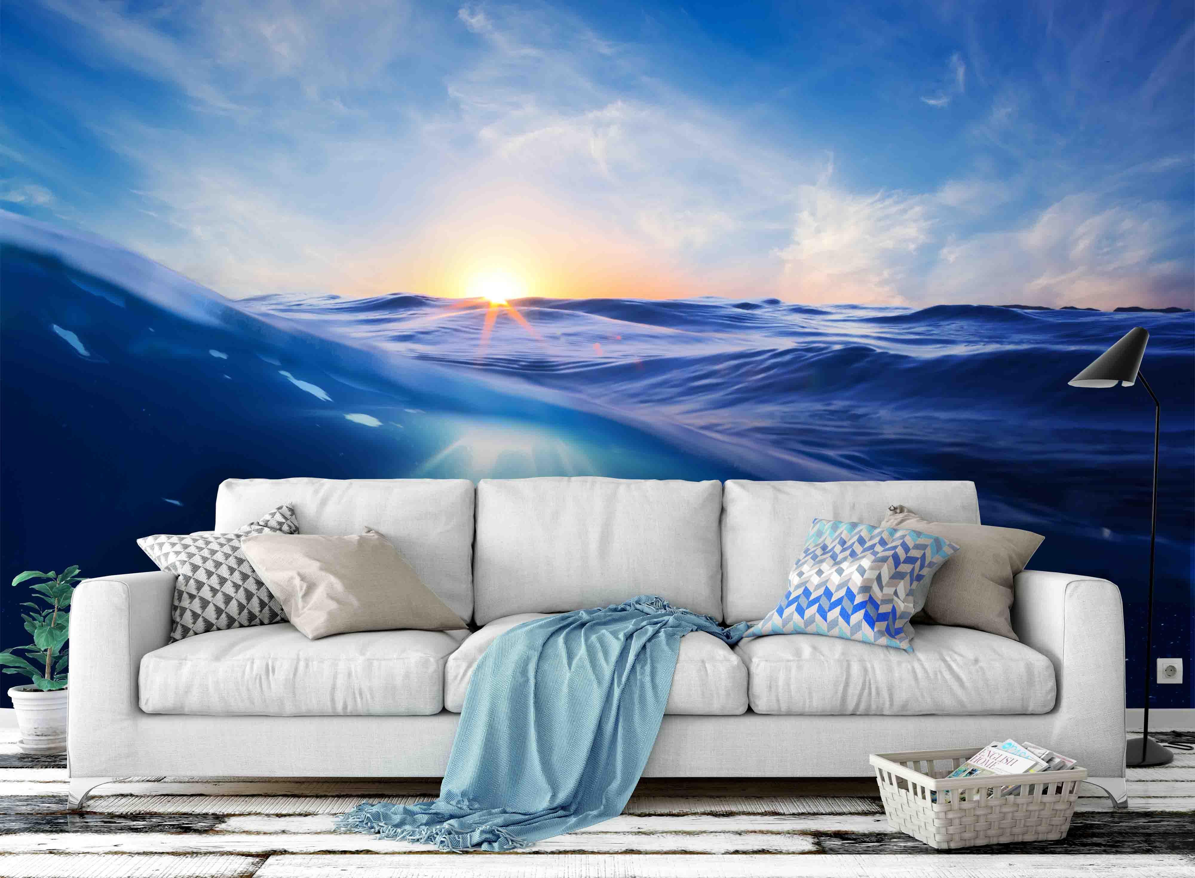 3D Sea Wave Sunrise Wall Mural Wallpaper 2- Jess Art Decoration