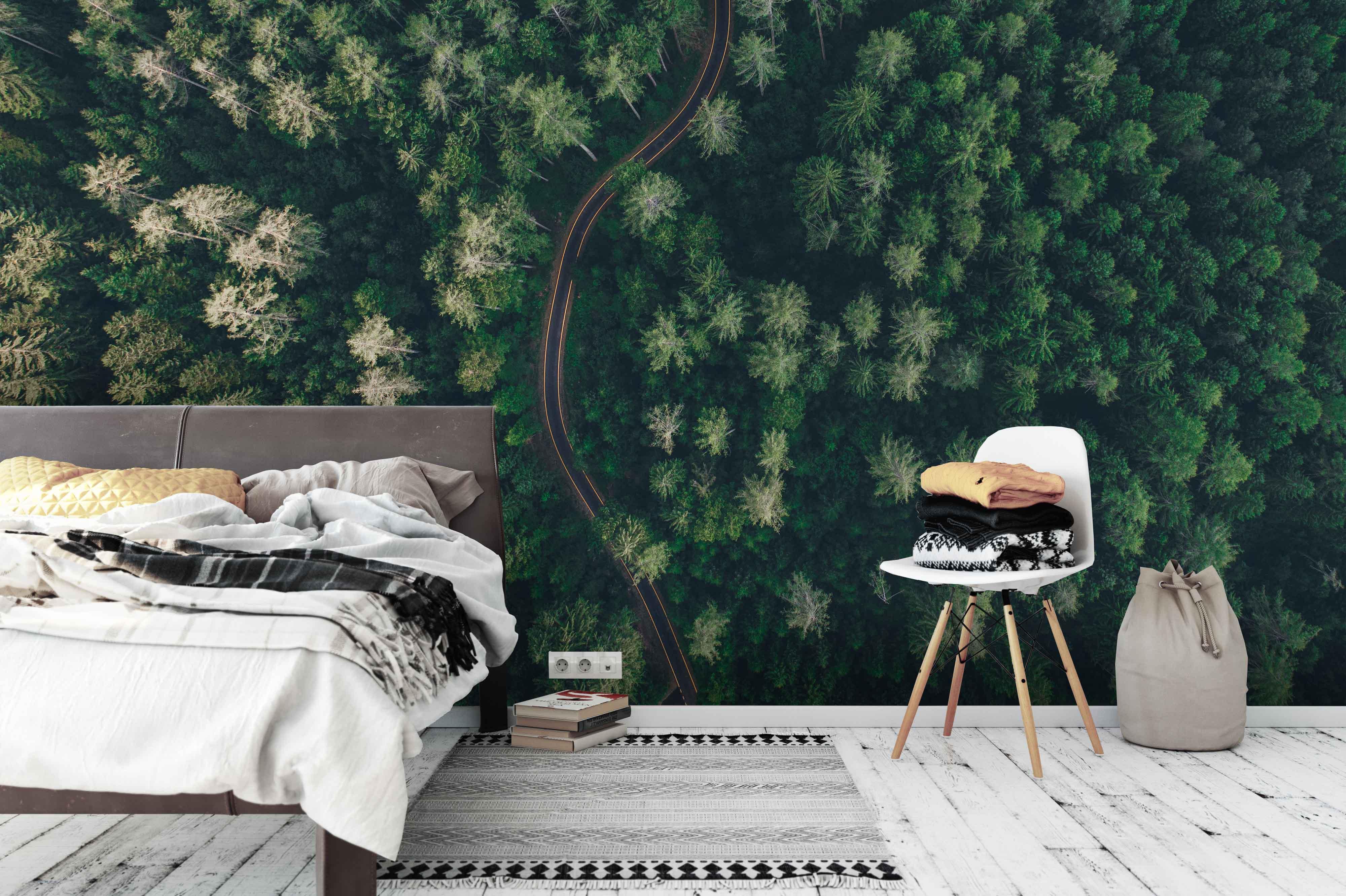 3D aerial photography forest wall mural wallpaper 149- Jess Art Decoration