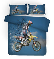 3D Motocross Blue Sky Quilt Cover Set Bedding Set Pillowcases 175- Jess Art Decoration