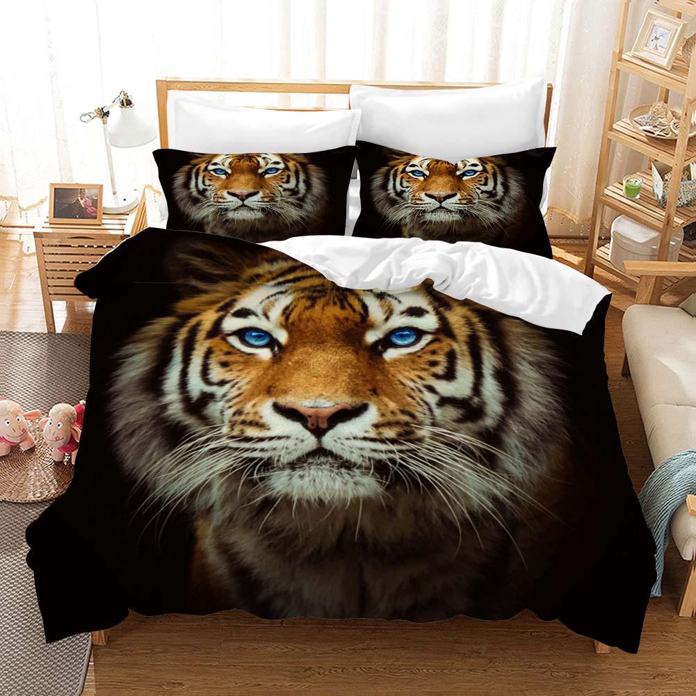3D Tiger Face Quilt Cover Set Bedding Set Pillowcases 185- Jess Art Decoration