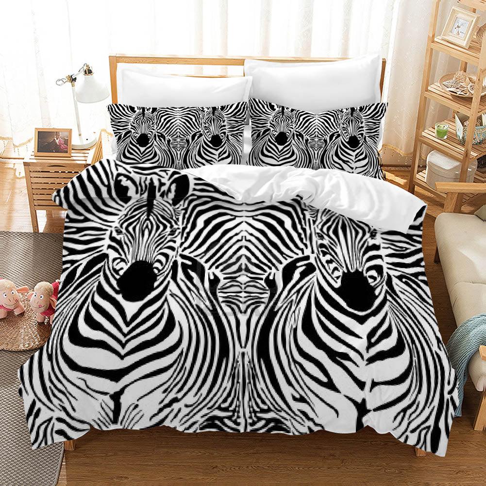 3D Zebra Pattern Quilt Cover Set Bedding Set Pillowcases 217- Jess Art Decoration