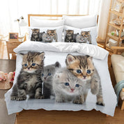 3D Cat Kitty Quilt Cover Set Bedding Set Pillowcases 26- Jess Art Decoration