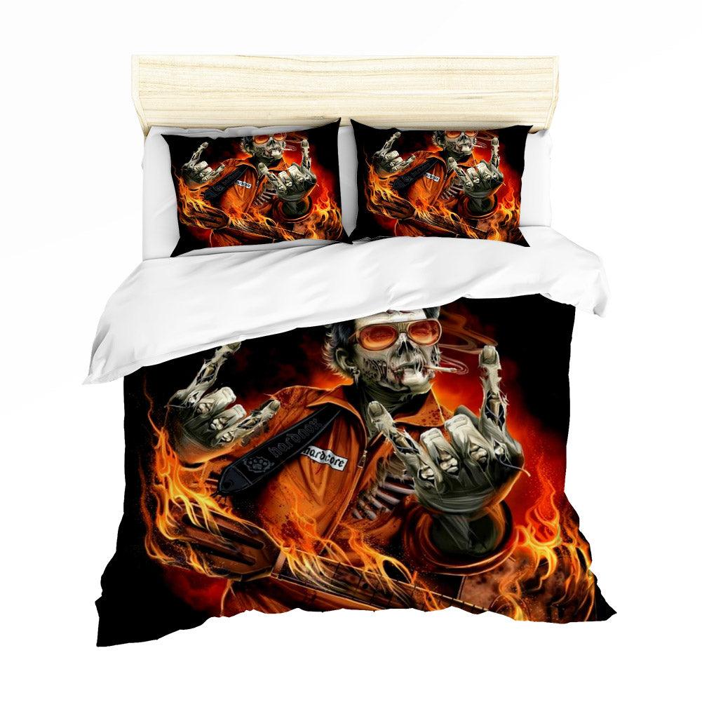 3D Halloween Skeleton Quilt Cover Set Bedding Set Duvet Cover Pillowcases 3- Jess Art Decoration