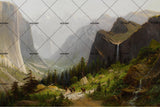 3D mountain gorge oil painting wall mural wallpaper 4- Jess Art Decoration