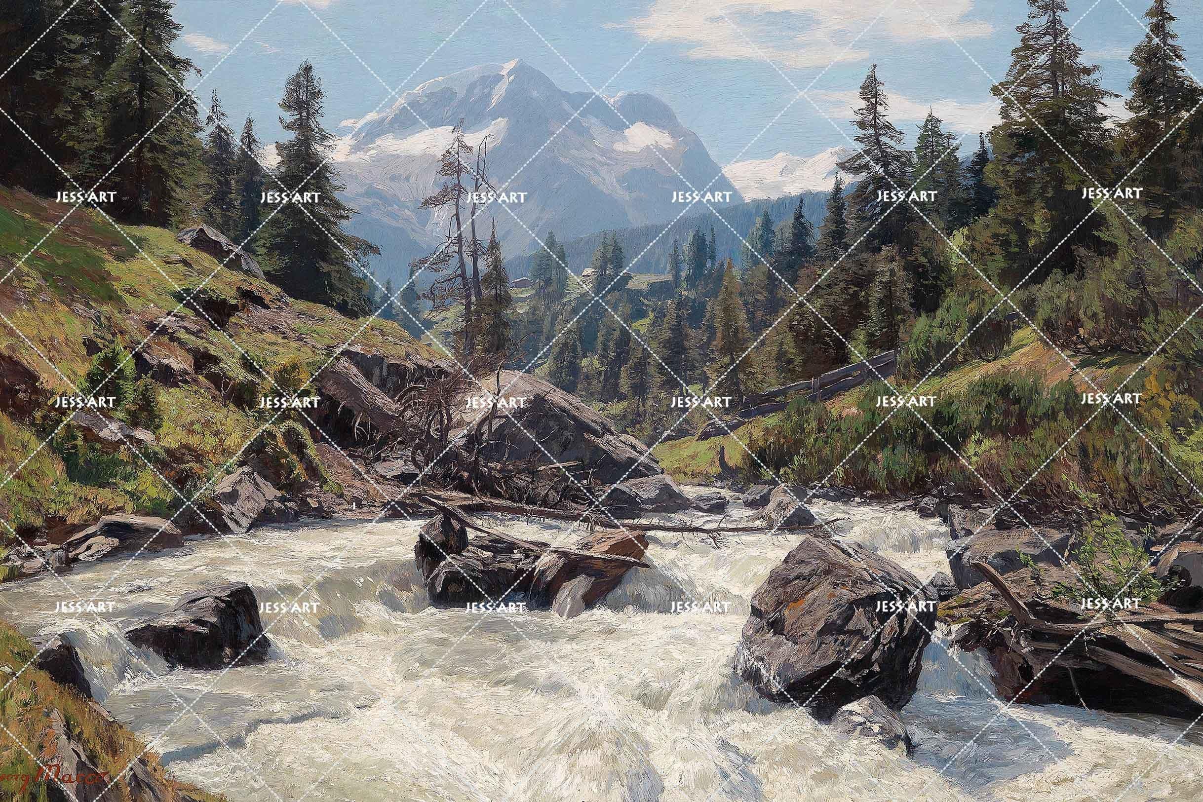 3D alpine jungle village wall mural wallpaper 32- Jess Art Decoration