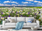 3D Blue Sky Field Flowers Wall Mural Wallpaper 116- Jess Art Decoration