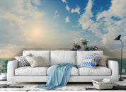 3D blue sky sea coconut tree wall mural wallpaper 71- Jess Art Decoration