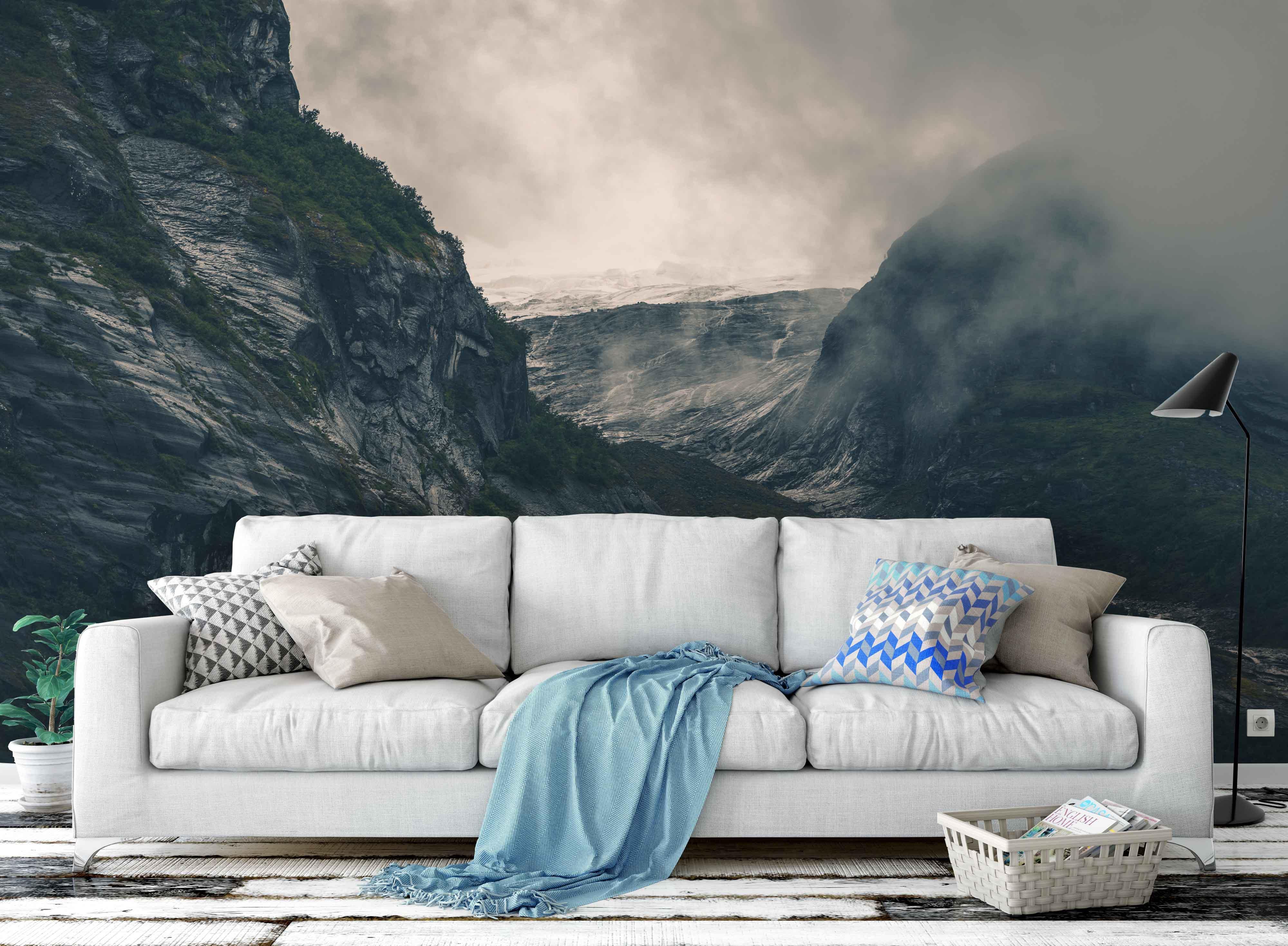 3D black mountain fog wall mural wallpaper 27- Jess Art Decoration