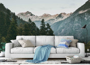 3D pine tree mountain wall mural wallpaper 157- Jess Art Decoration