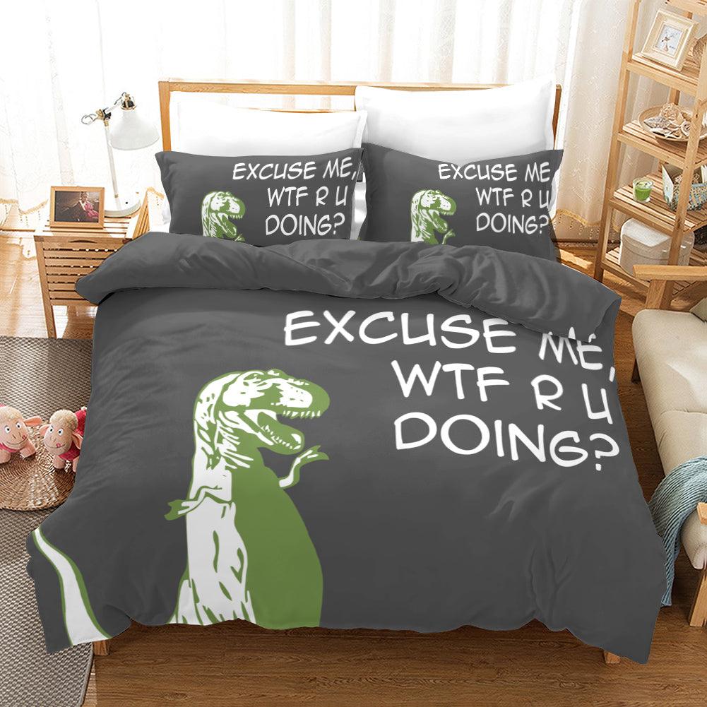 3D Green Dinosaur Quilt Cover Set Bedding Set Pillowcases 40- Jess Art Decoration