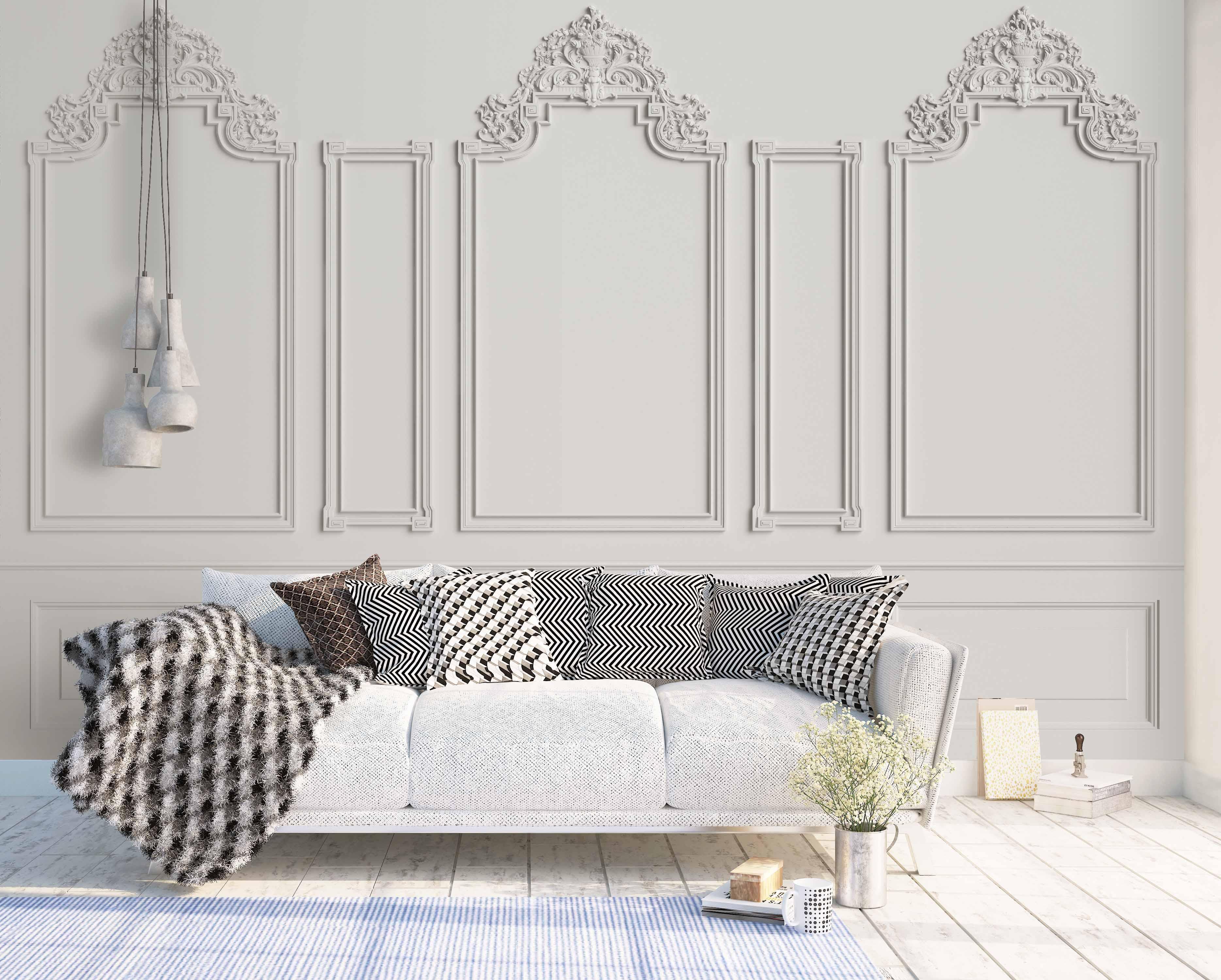 3D White Pattern Relief Effect Wall Mural Wallpaper 43 – Jessartdecoration