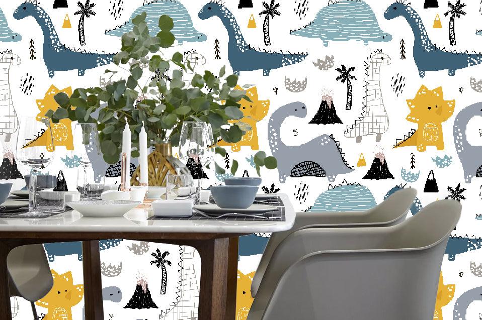 3D Cartoon Lovely Dinosaur Wall Mural Wallpaper 08- Jess Art Decoration