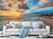 3D blue sky sea beach wall mural wallpaper 66- Jess Art Decoration