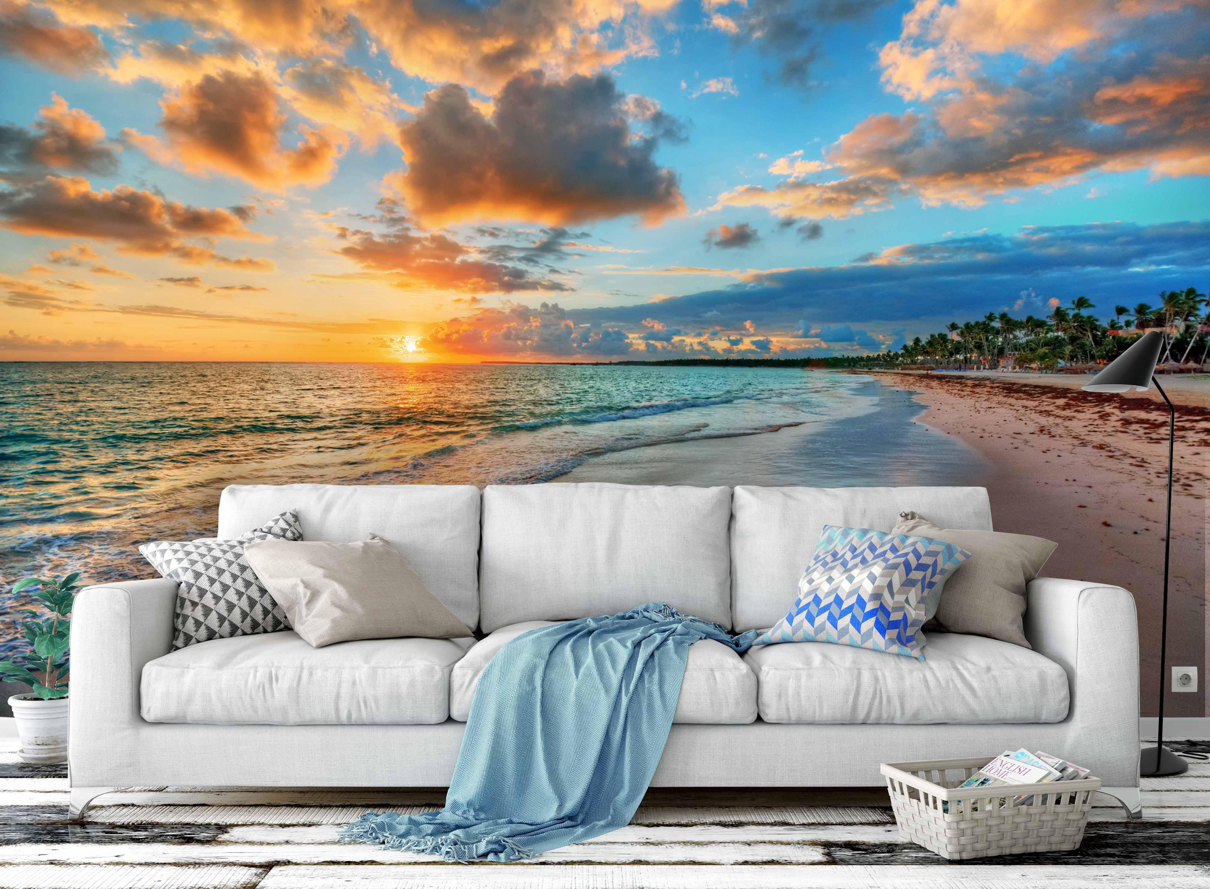 3D blue sky sea beach wall mural wallpaper 66- Jess Art Decoration