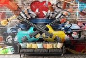 3D Colorful Graffiti Guitar Wall Mural Wallpaper 15- Jess Art Decoration
