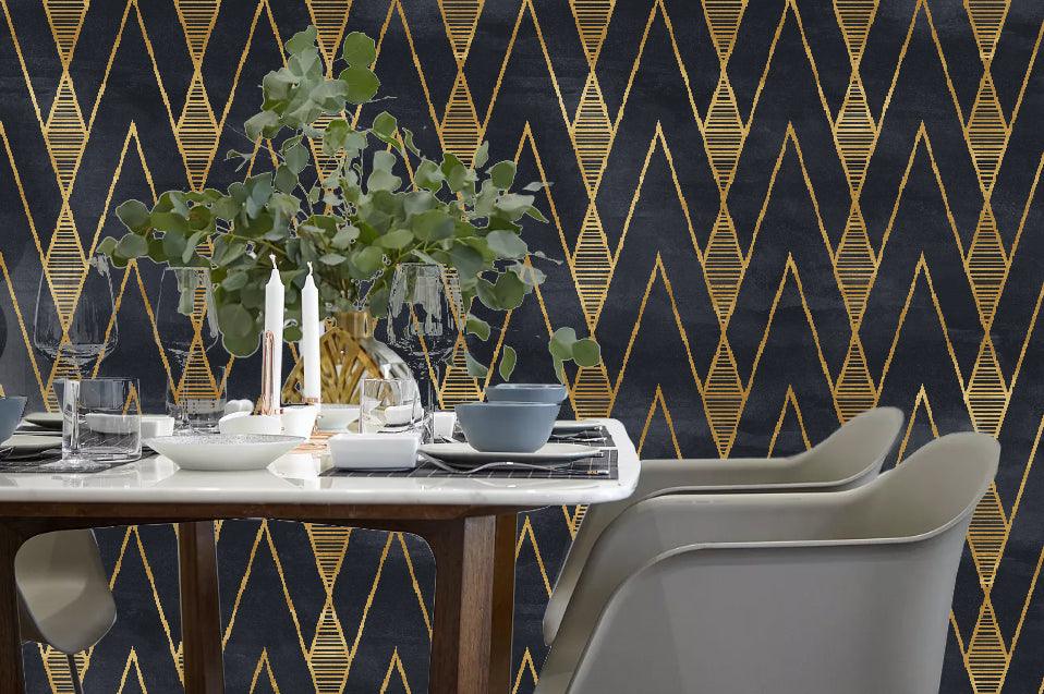3D Gold Stripe Geometry Wall Mural Wallpaper 4- Jess Art Decoration