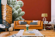 3D cactus ball red background wall mural wallpaper 48- Jess Art Decoration