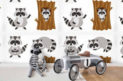 3D cartoon raccoon wall mural wallpaper 103- Jess Art Decoration