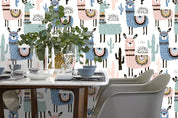 3D Color Cartoon Alpaca Wall Mural Wallpaper 11- Jess Art Decoration