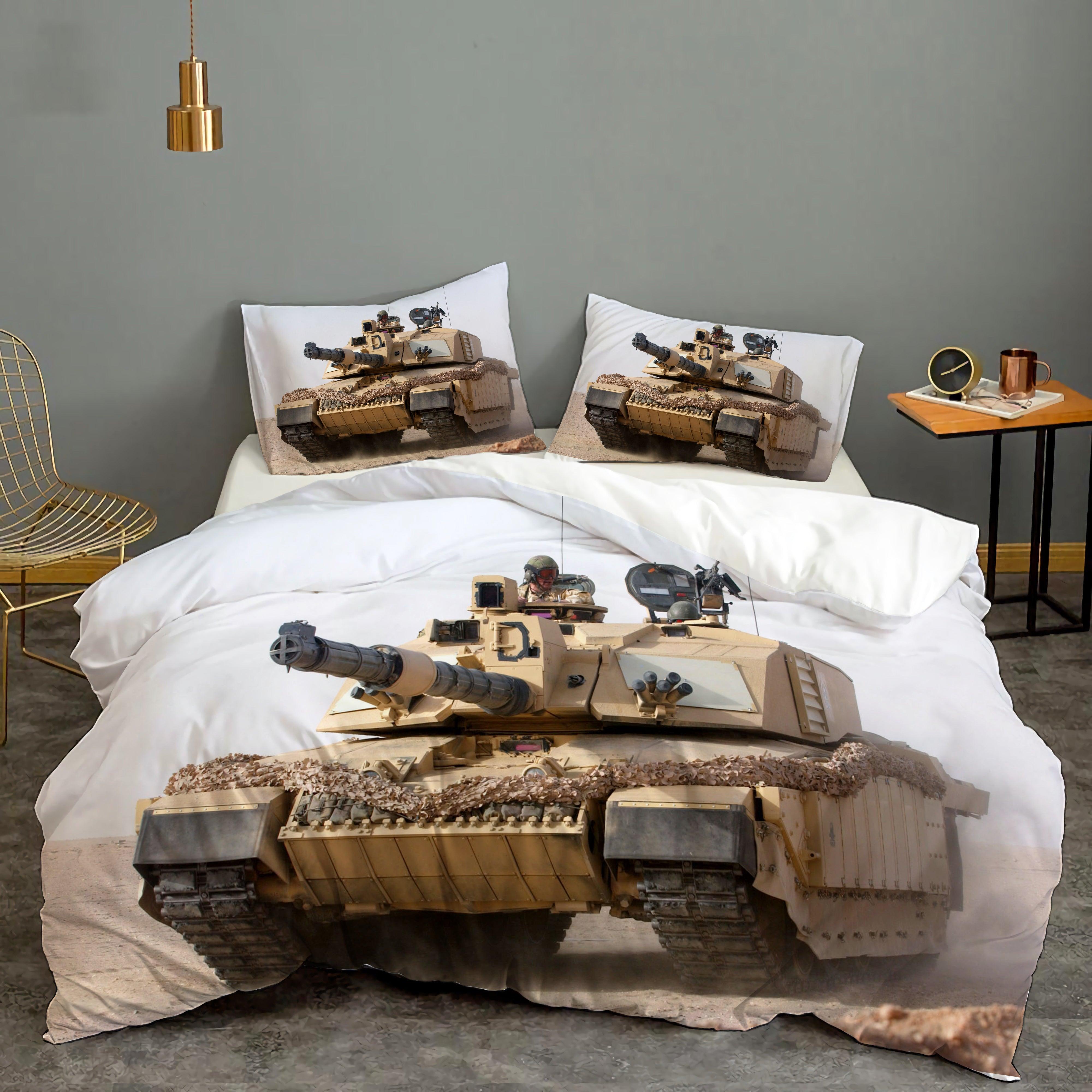 3D War Weapon Tank Quilt Cover Set Bedding Set Duvet Cover Pillowcases 21- Jess Art Decoration