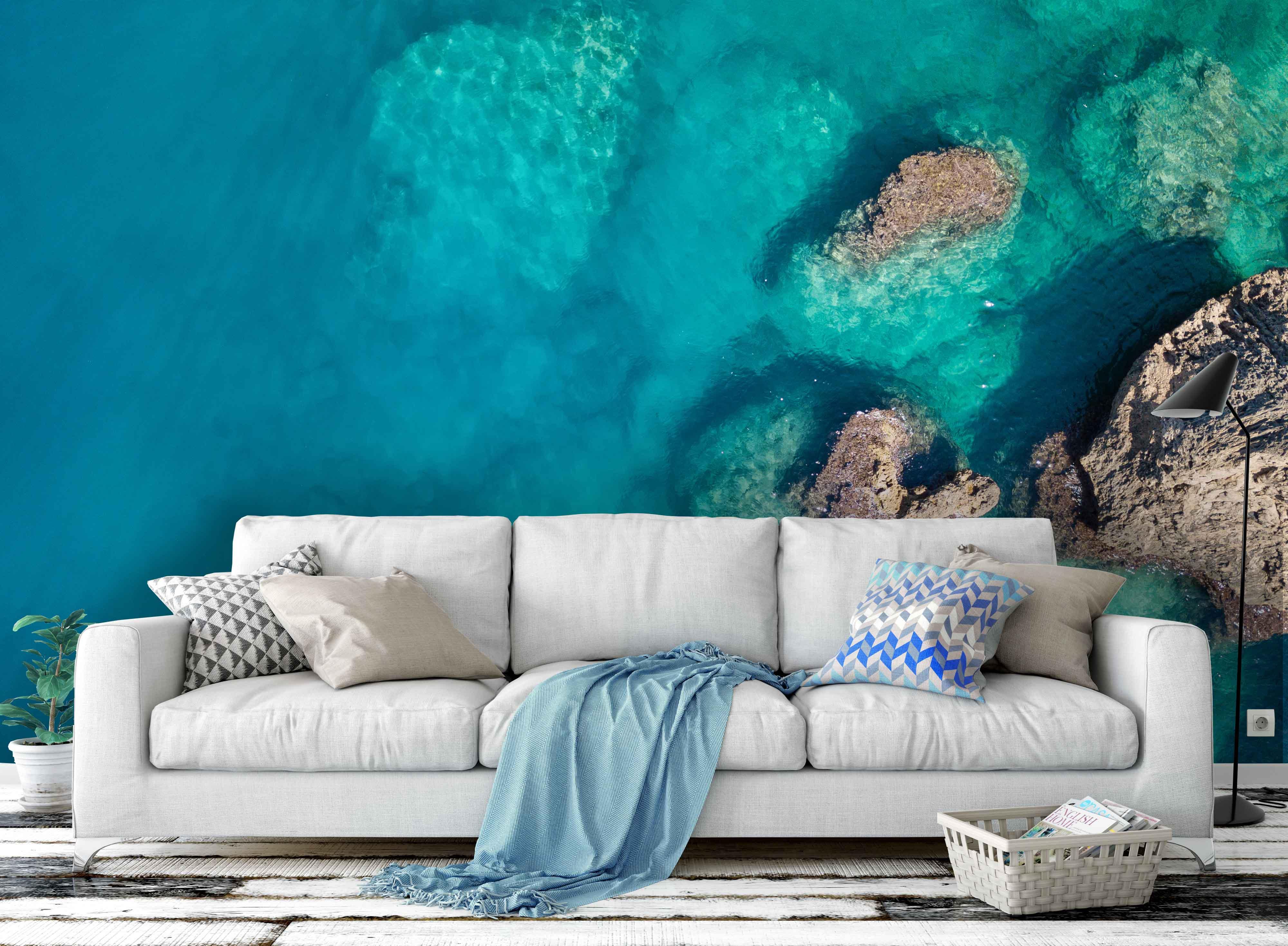 3D Overlooking Deep Blue Sea  Wall Mural Wallpaper 142- Jess Art Decoration