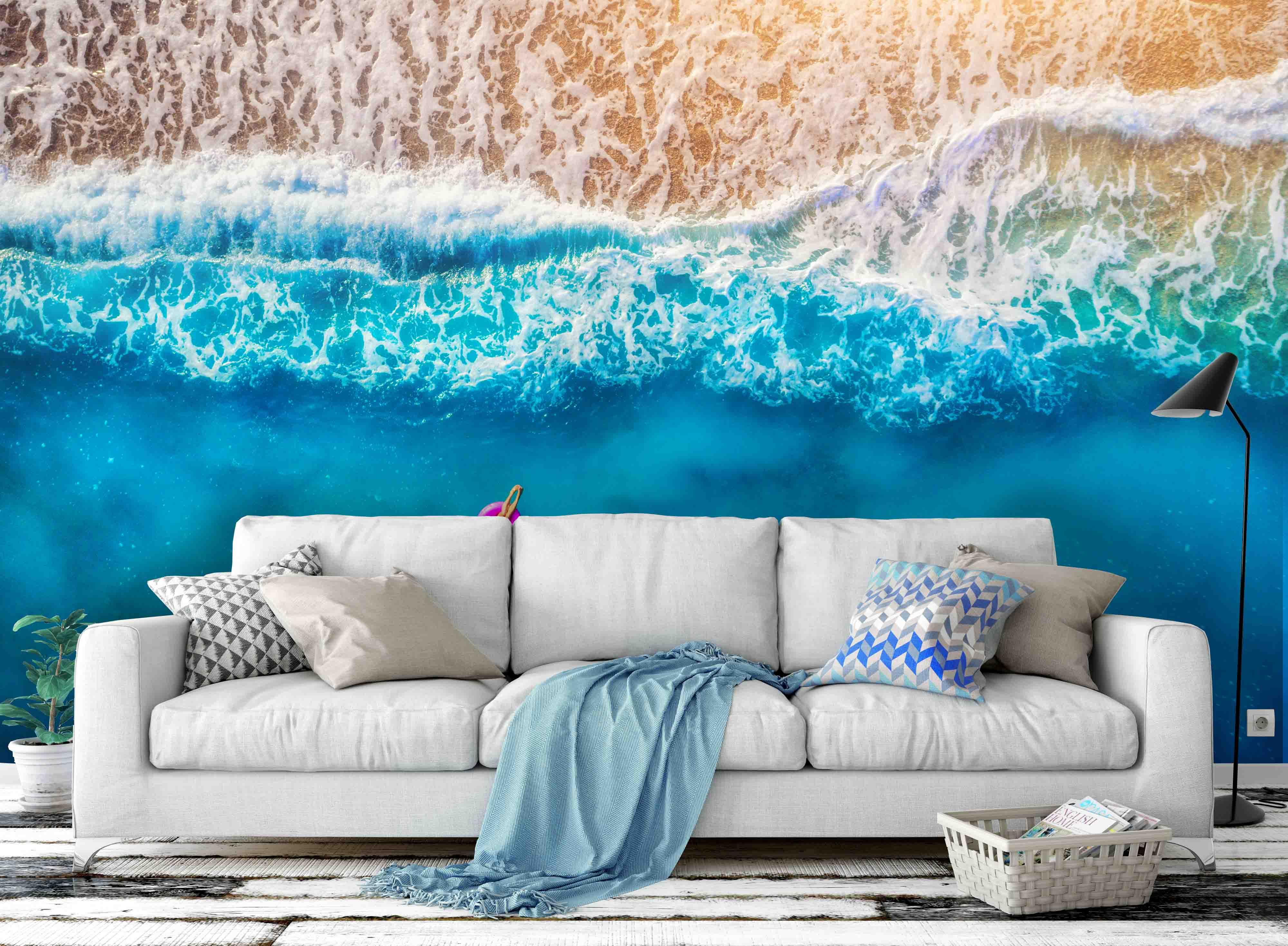3D Deep Blue Sea Waves Wall Mural Wallpaper  147- Jess Art Decoration