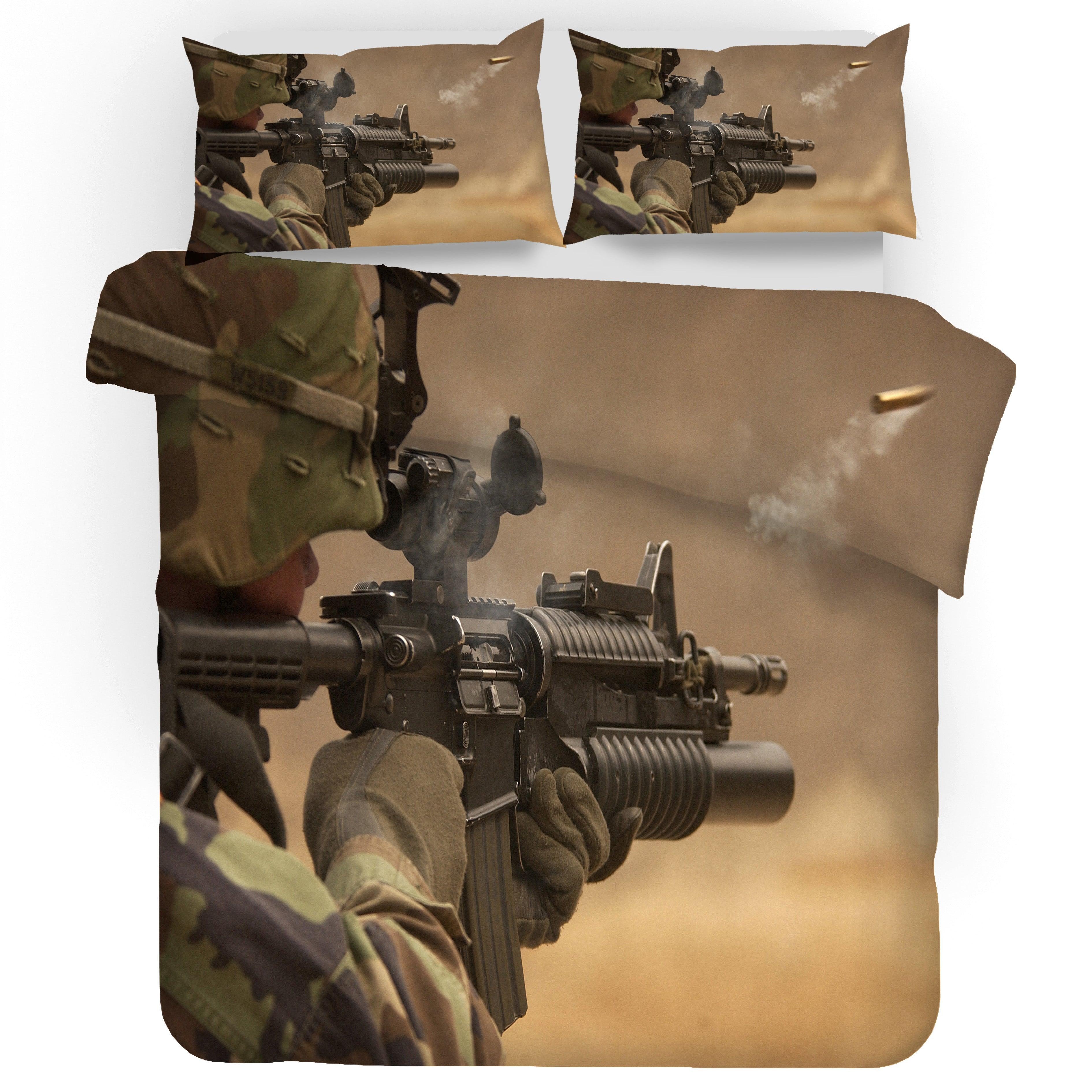 3D Military War Quilt Cover Set Bedding Set Pillowcases 04- Jess Art Decoration
