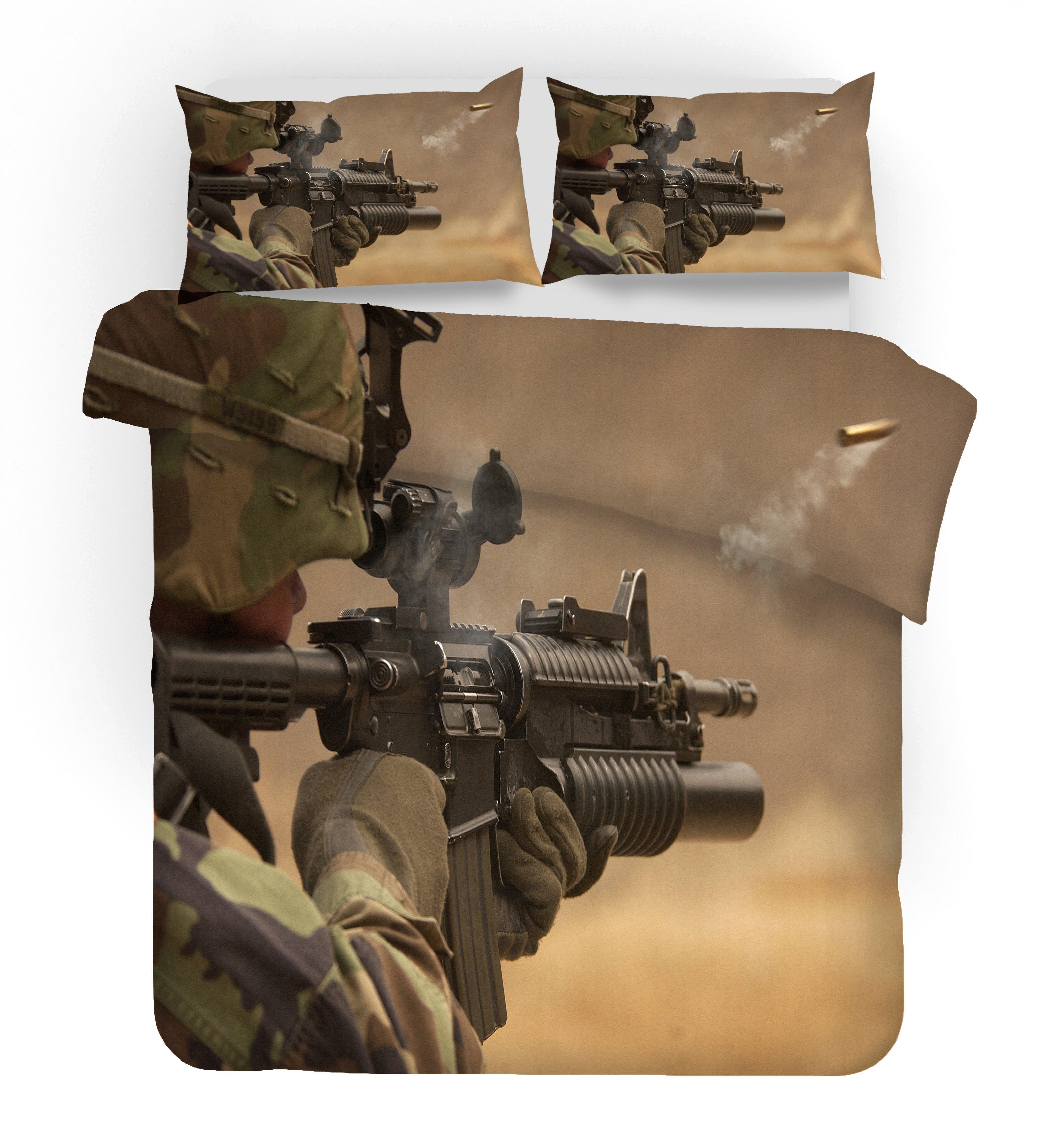3D Military War Quilt Cover Set Bedding Set Pillowcases 04- Jess Art Decoration
