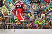 3D Animal Graffiti Effect Wall Mural Wallpaper 26- Jess Art Decoration