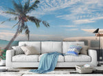 3D blue sky sea coconut tree wall mural wallpaper 70- Jess Art Decoration