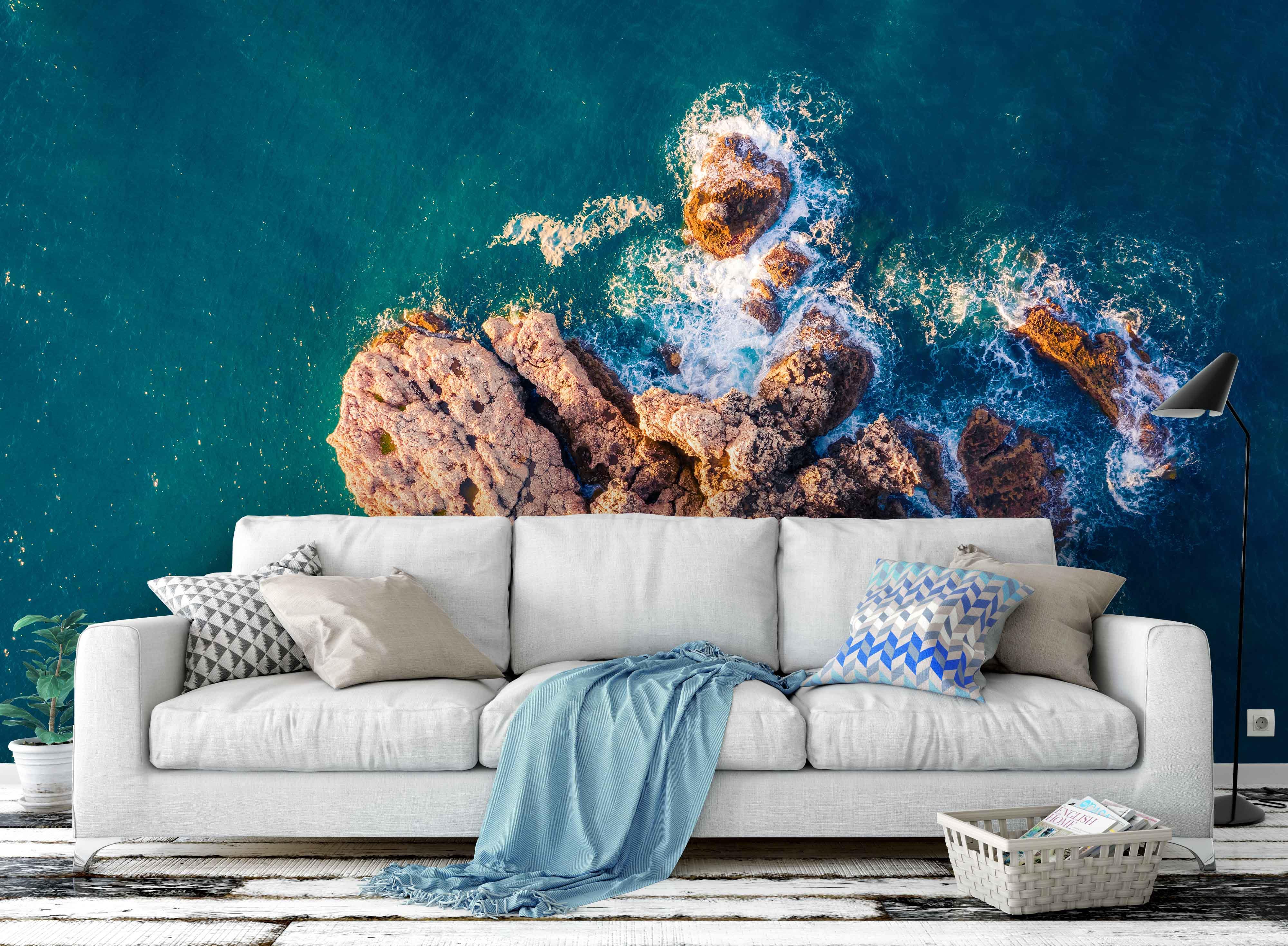 3D blue sea reef island wall mural wallpaper 71- Jess Art Decoration