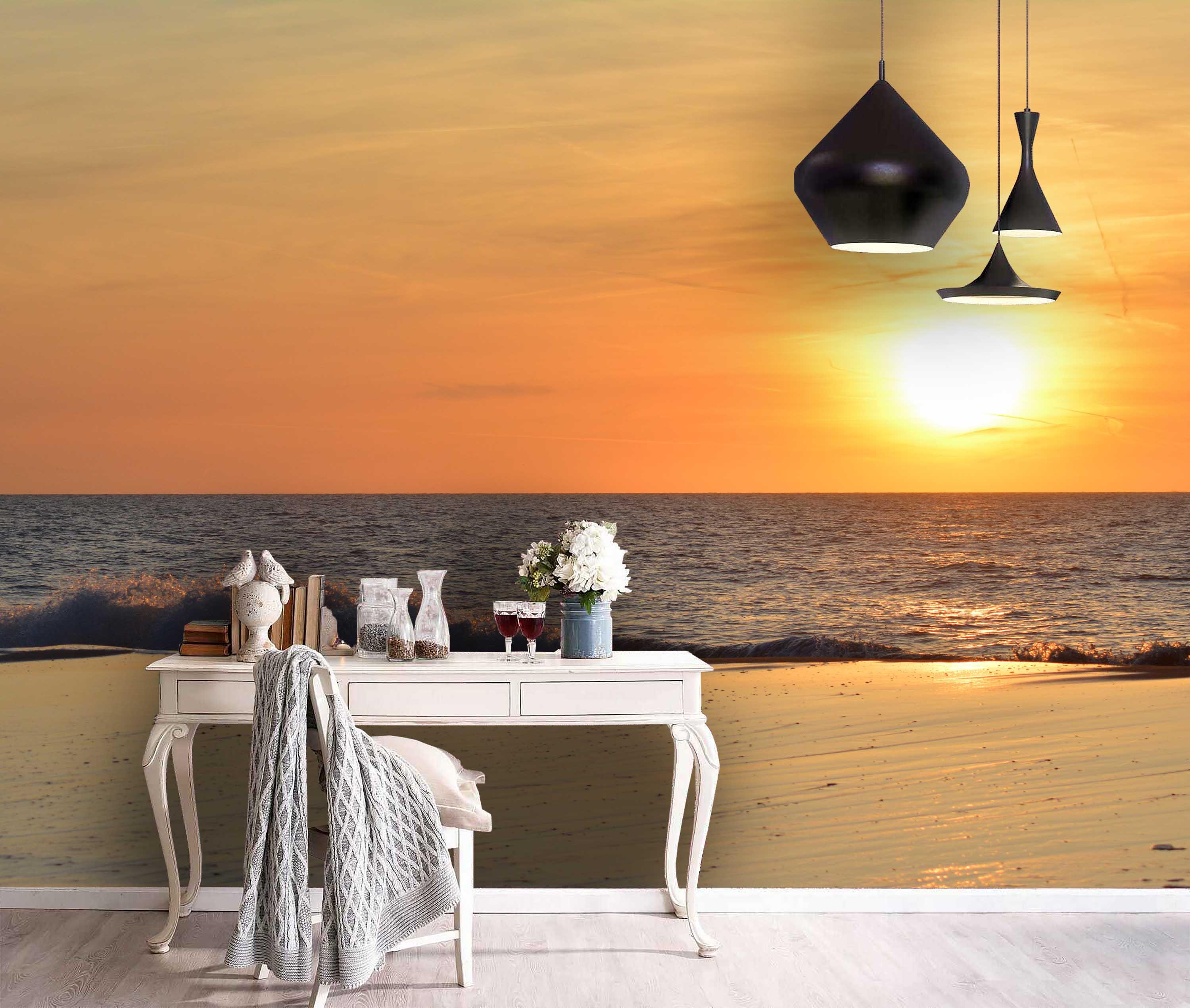 3D Sea Dusk Wall Mural Wallpaper 107- Jess Art Decoration