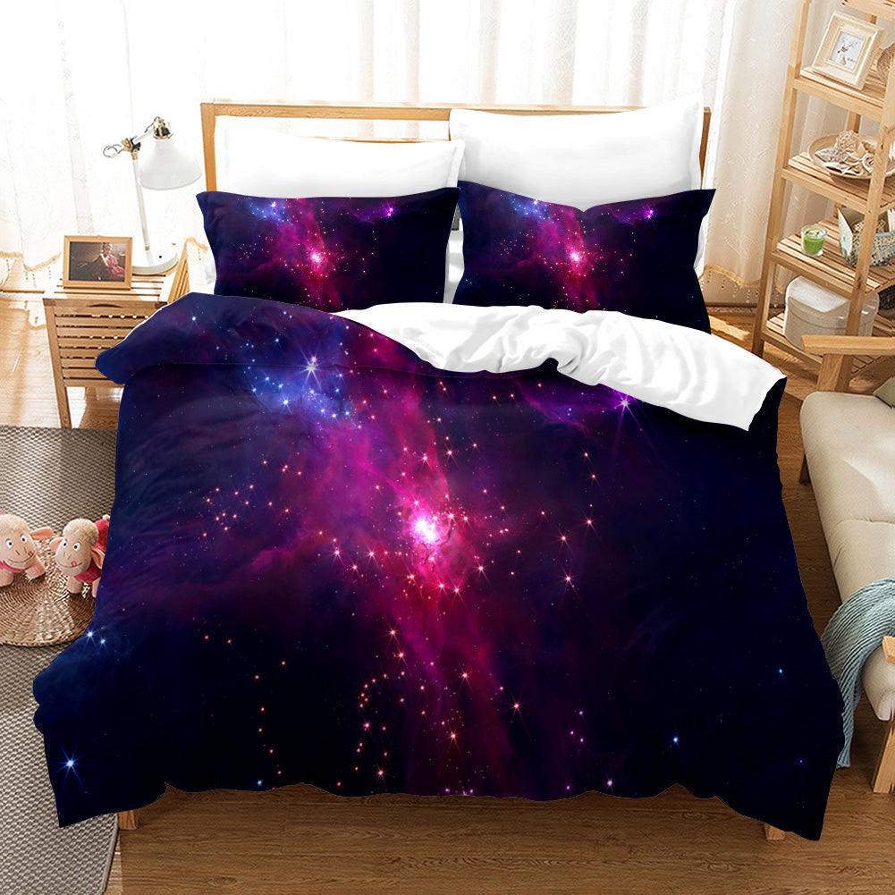 3D Purple Firework Quilt Cover Set Bedding Set Pillowcases 248- Jess Art Decoration