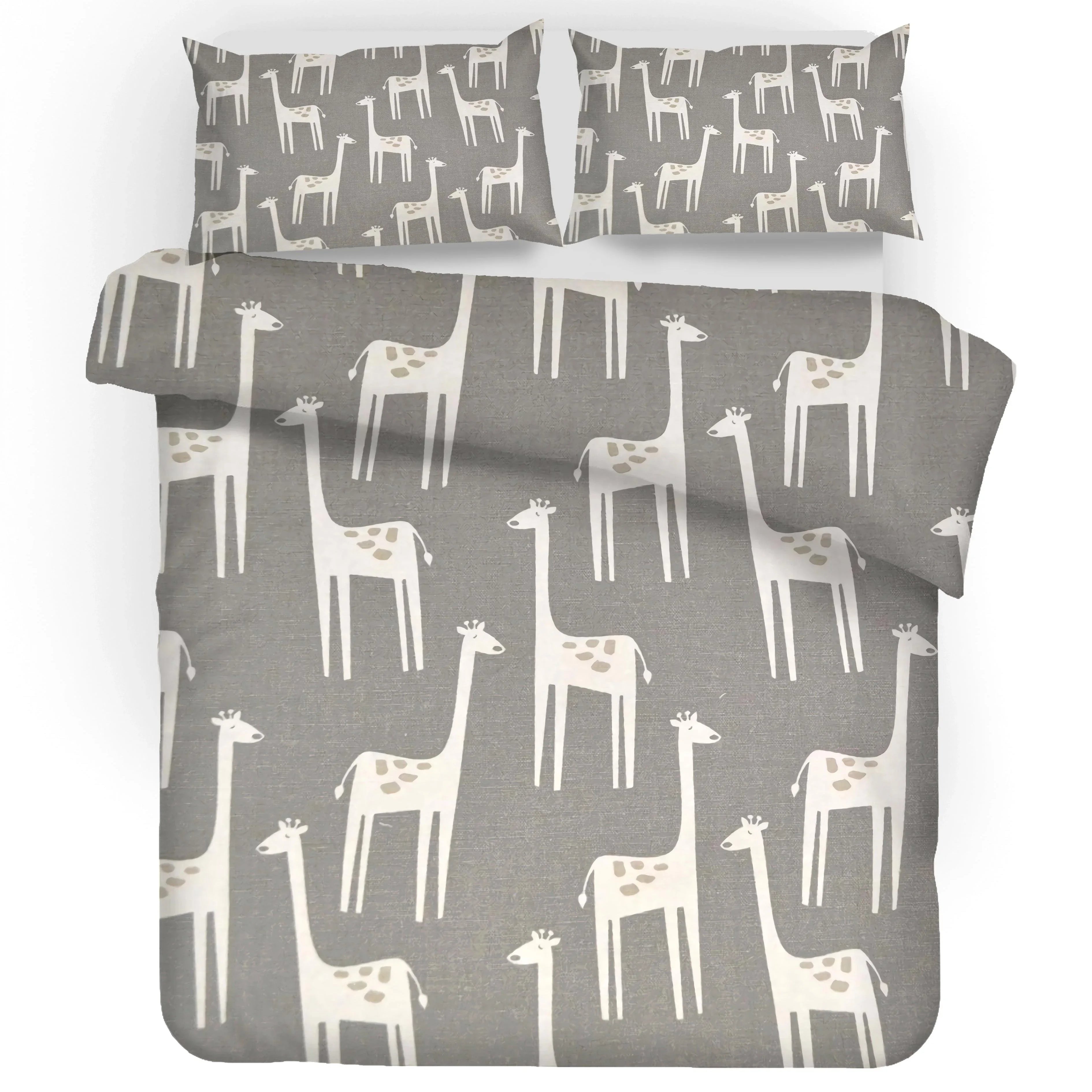 3D Grey Giraffe Quilt Cover Set Bedding Set Pillowcases 97- Jess Art Decoration