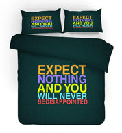 3D Dark Green Slogan Quilt Cover Set Bedding Set Pillowcases 30- Jess Art Decoration