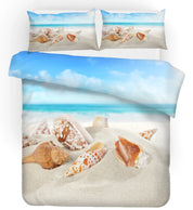 3D Sea Beach Conch Quilt Cover Set Bedding Set Pillowcases 128- Jess Art Decoration