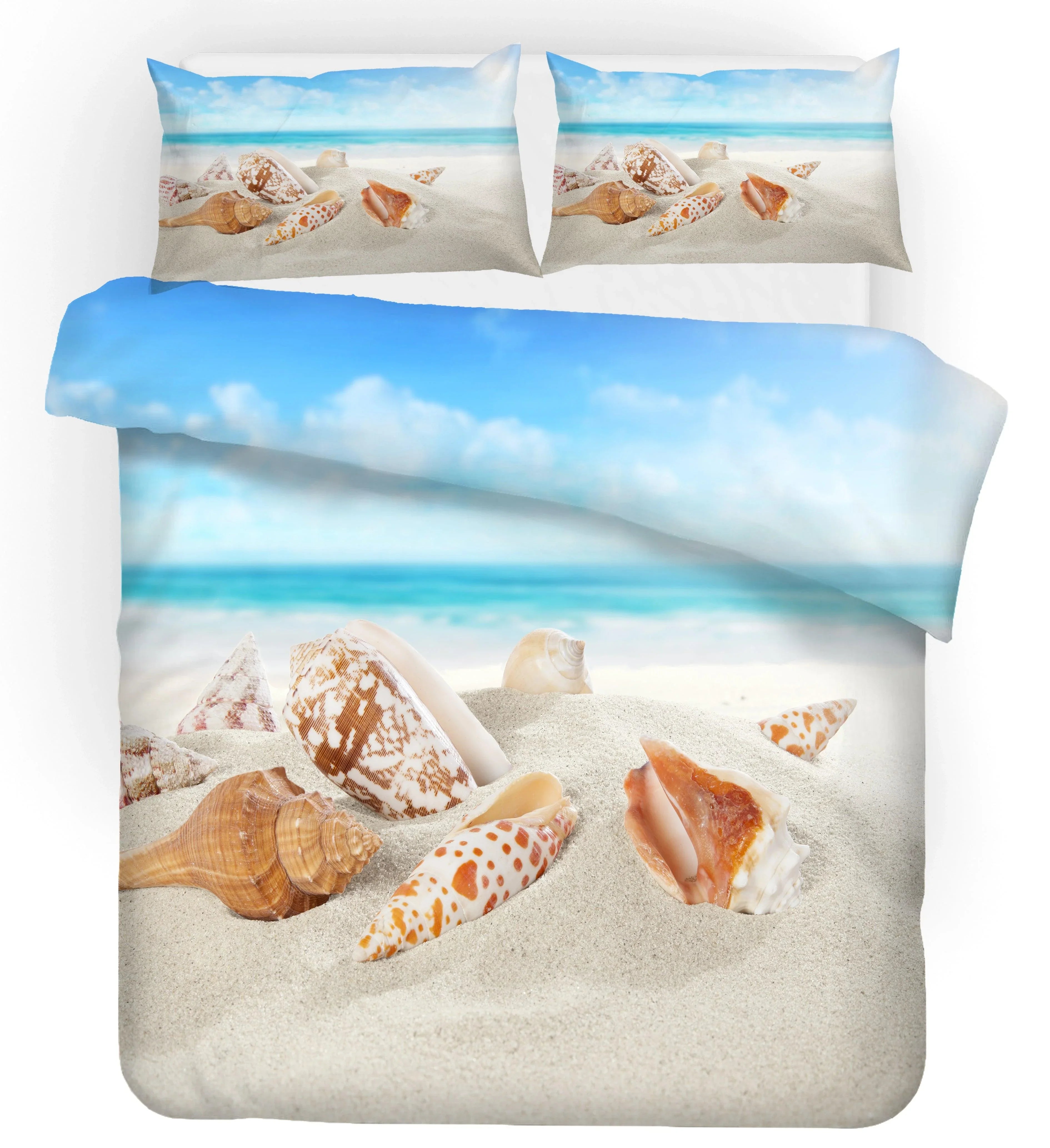 3D Sea Beach Conch Quilt Cover Set Bedding Set Pillowcases 128- Jess Art Decoration