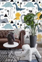 3D Cartoon Dinosaur Wall Mural Wallpaper 9- Jess Art Decoration