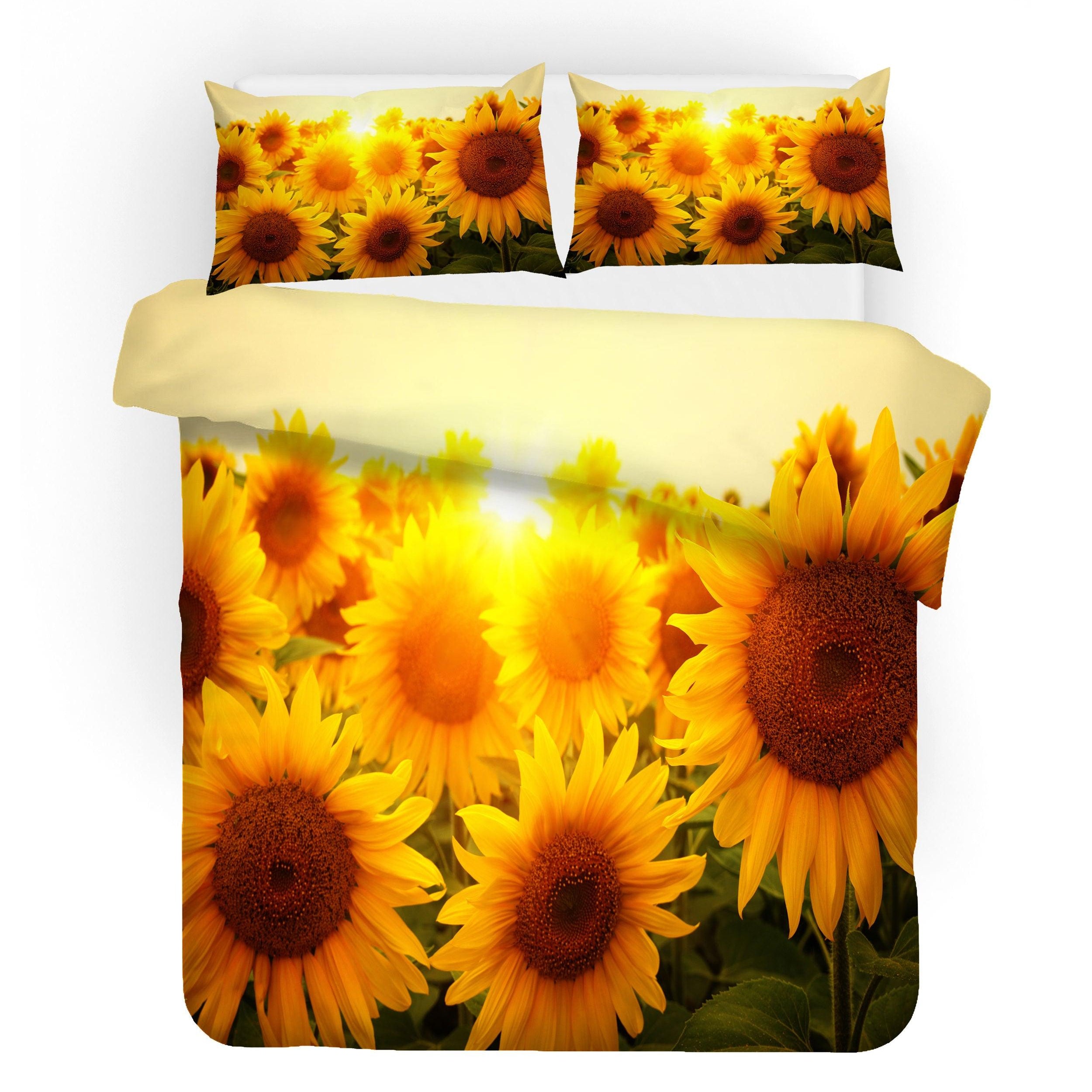 3D Sunflower Field Quilt Cover Set Bedding Set Pillowcases 102- Jess Art Decoration