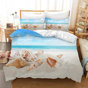 3D Sea Beach Conch Quilt Cover Set Bedding Set Pillowcases 128- Jess Art Decoration