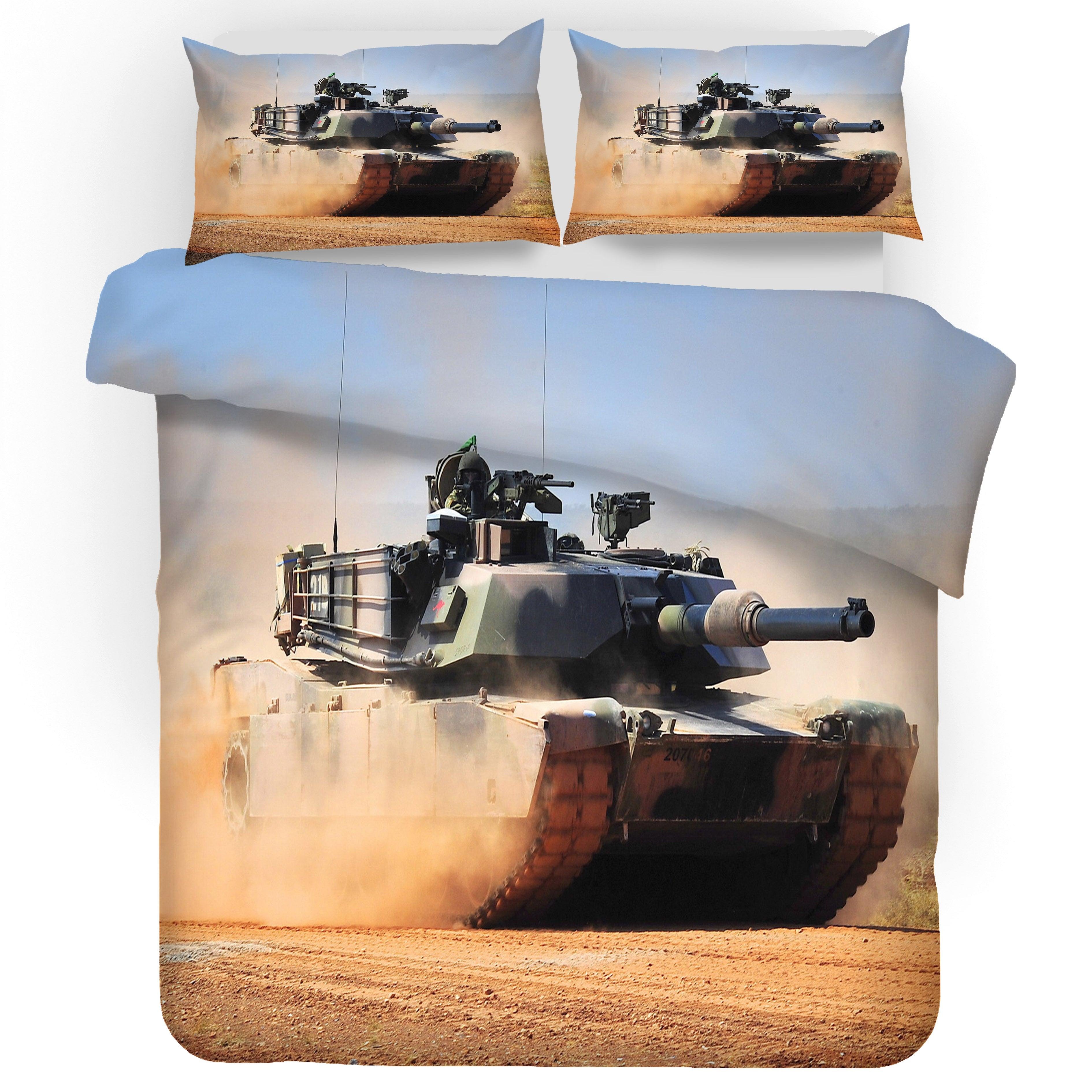 3D War Weapon Tank Quilt Cover Set Bedding Set Duvet Cover Pillowcases 22- Jess Art Decoration