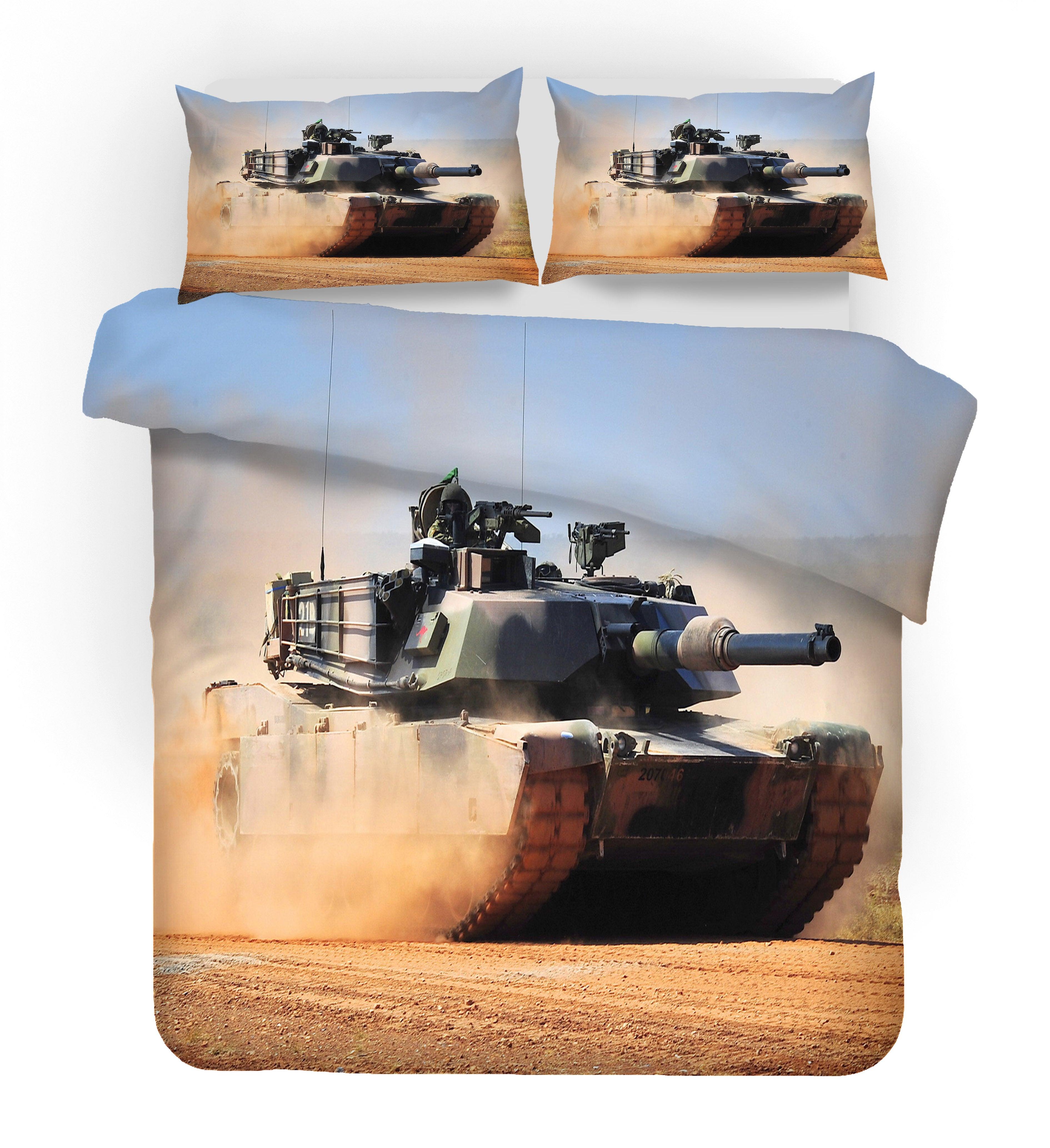 3D War Weapon Tank Quilt Cover Set Bedding Set Duvet Cover Pillowcases 22- Jess Art Decoration