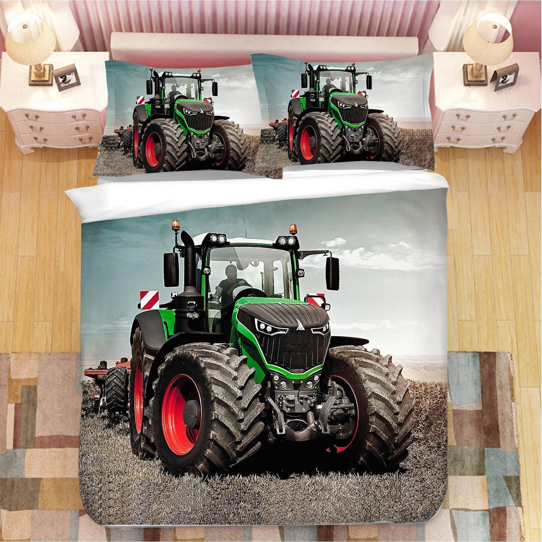 3D Tractor Quilt Cover Set Bedding Set Duvet Cover Pillowcases WJ 1657- Jess Art Decoration