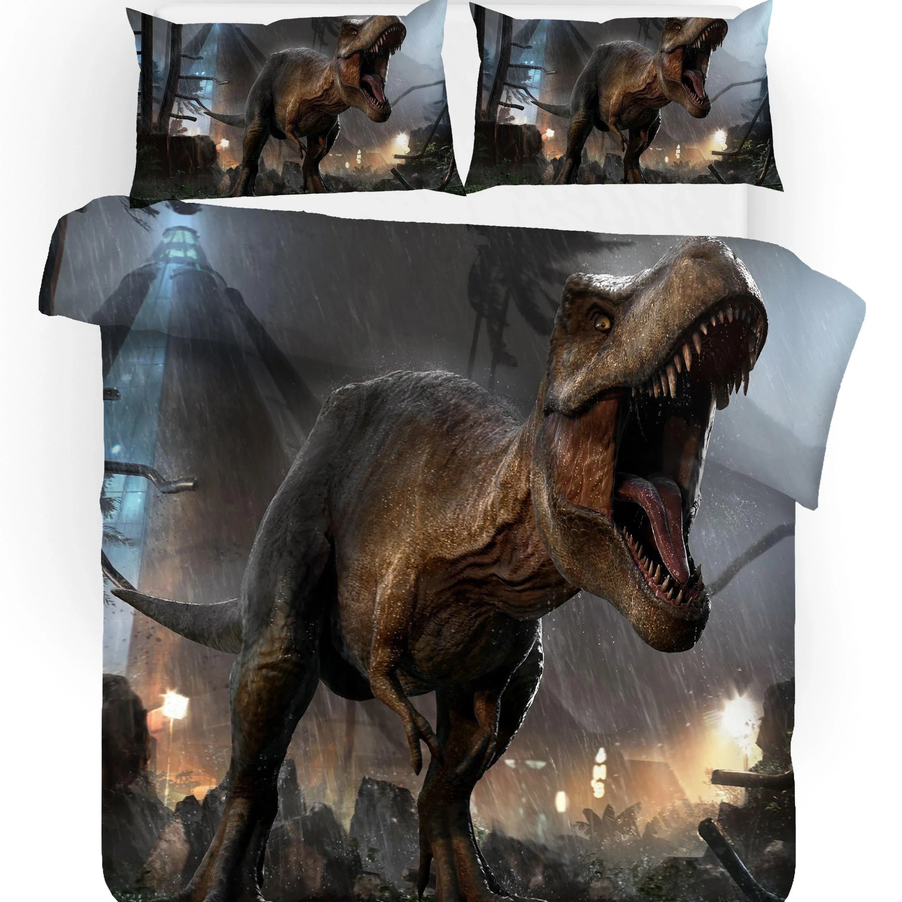 3D Dark Dinosaur Quilt Cover Set Bedding Set Pillowcases 42- Jess Art Decoration