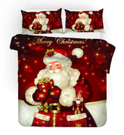 3D Merry Christmas Red Santa Claus Quilt Cover Set Bedding Set Duvet Cover Pillowcases JN 3066- Jess Art Decoration